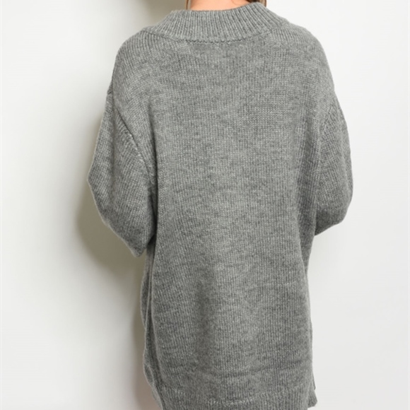 Grey Lace up sweater Dress - Picture 3 of 3